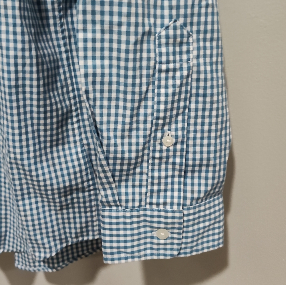 Vineyard Vines Shirt Men's XB Classic Fit Poplin Long Sleeve Blue Gingham NWT - Picture 4 of 11
